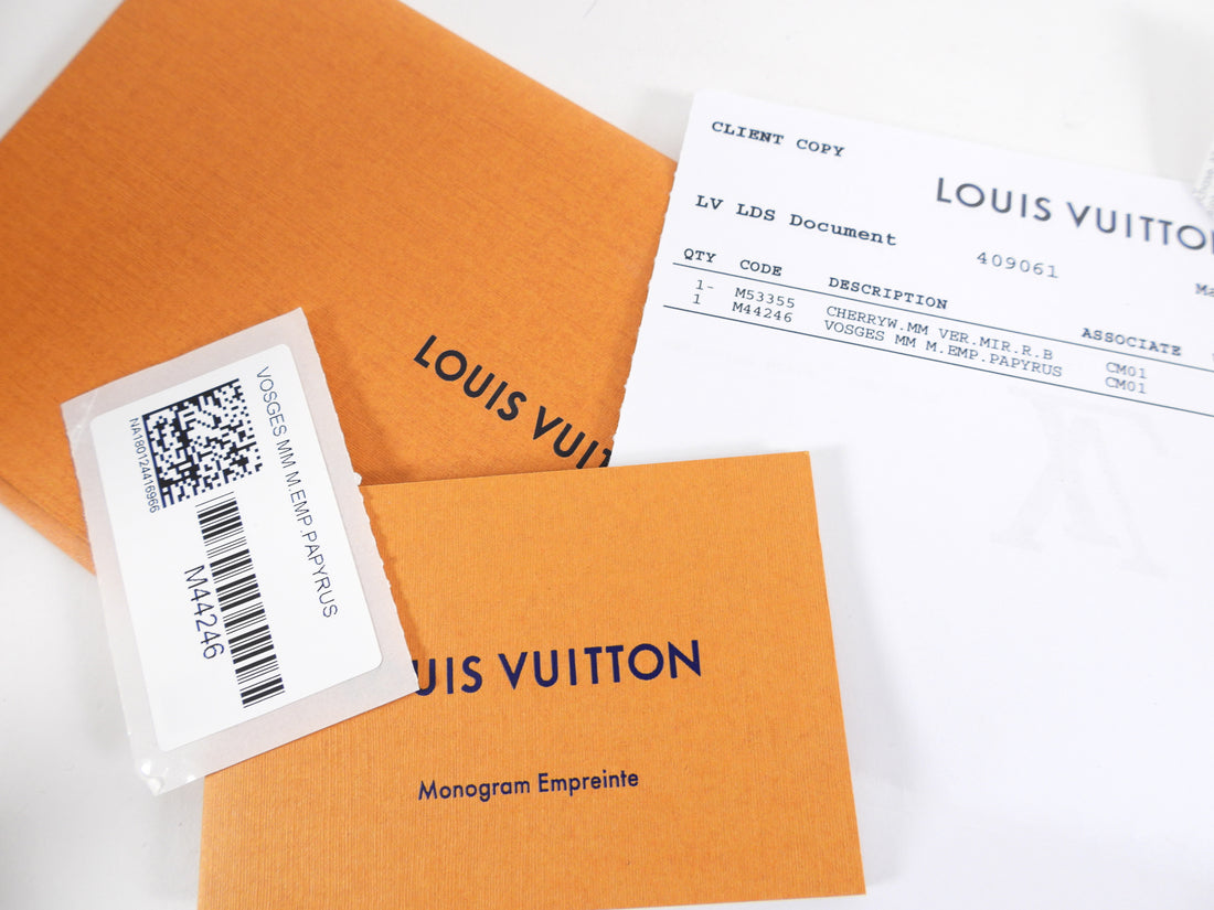 Louis Vuitton Empreinte Leather Vosges MM Papyrus Bag