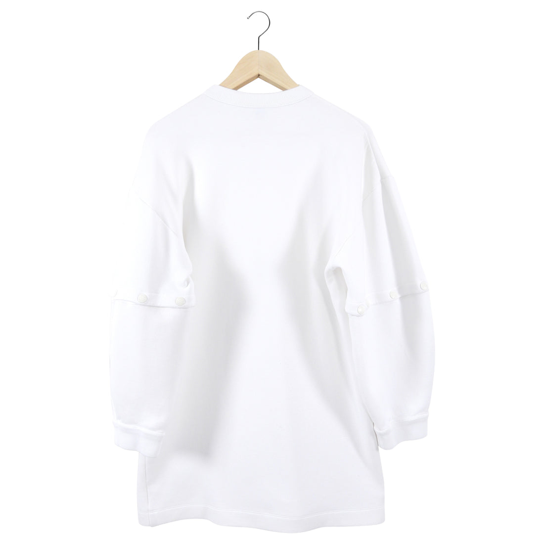 Louis Vuitton White Snap Sleeve Sweatshirt Dress - M