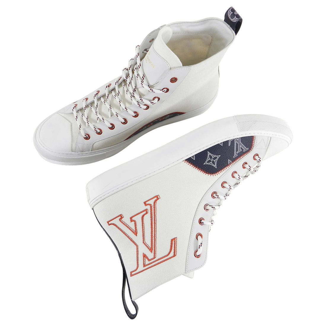 Louis Vuitton White Tattoo High Top Sneaker Boot - 11