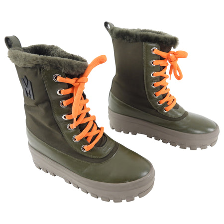 Mackage Dark Green and Orange Hero Snow Boot - 37