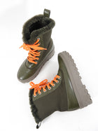 Mackage Dark Green and Orange Hero Snow Boot - 37