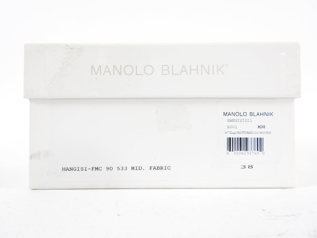 Manolo Blahnik Blue Iridescent Hangisi Lurex Jewelled Pumps - 38 / 7.5