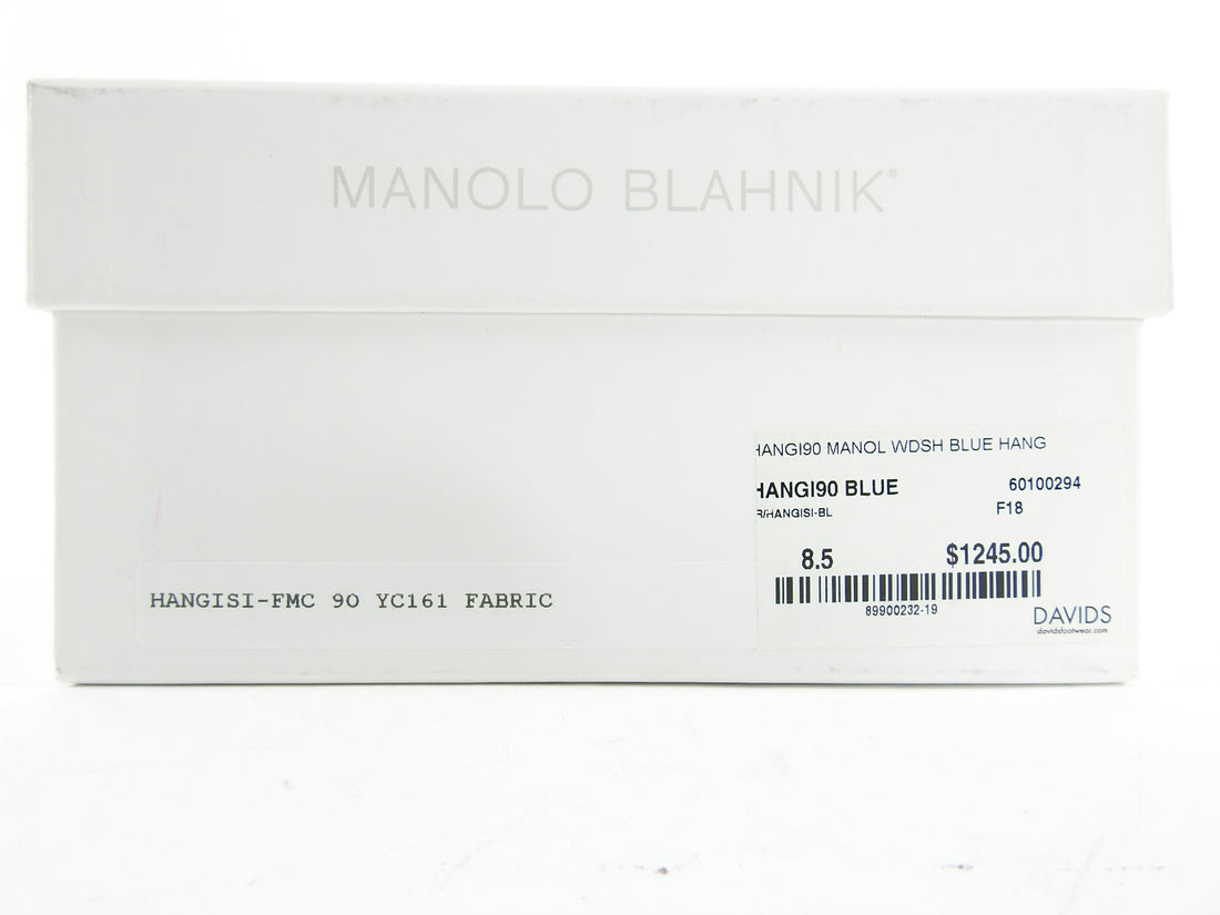 Manolo Blahnik Blue Hangisi Tweed Wool 90mm Jewel Pumps - 38.5
