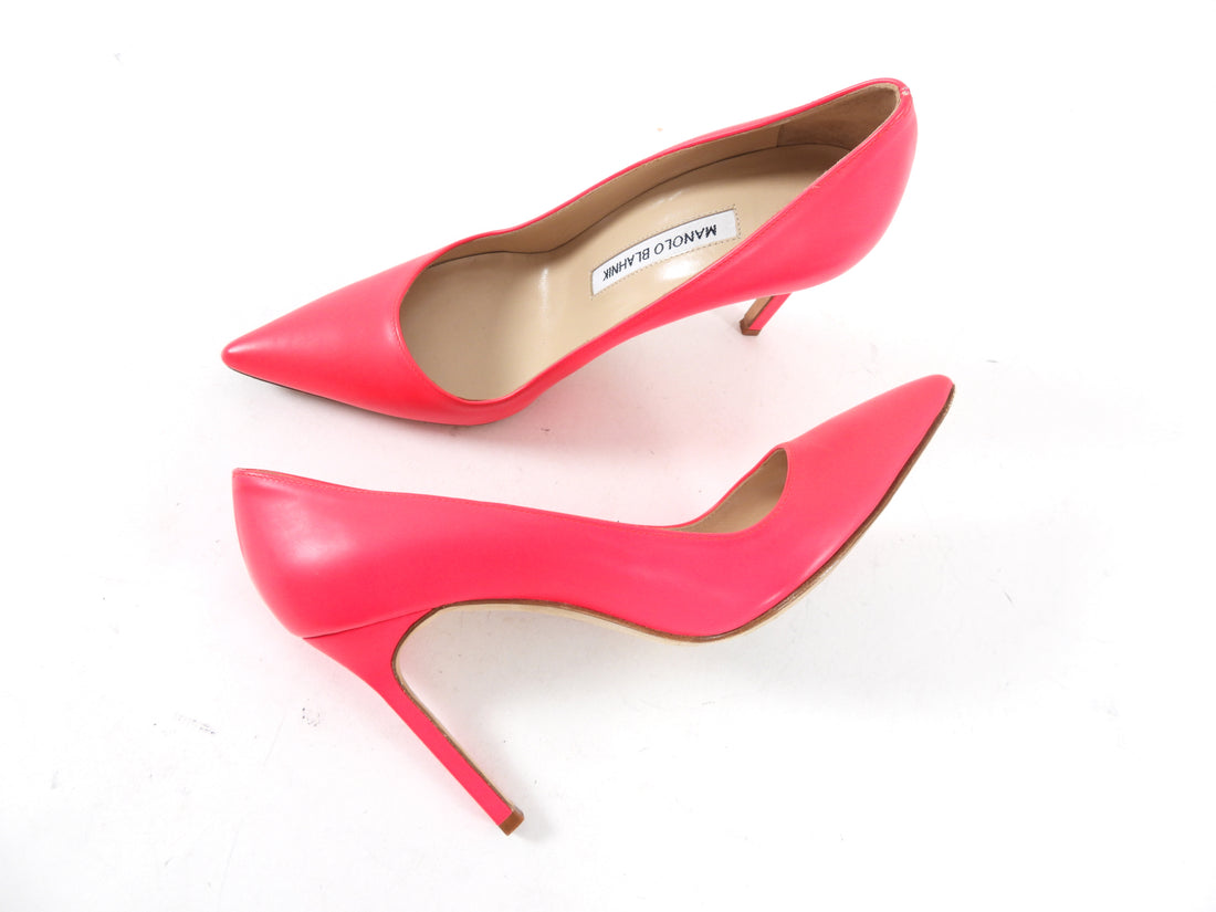 Manolo Blahnik Neon Hot Pink Pumps - 36.5