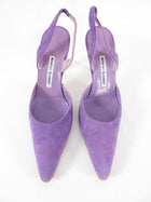 Manolo Blahnik Purple Suede Slingback 90mm Heels - 41