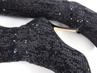 Manolo Blahnik Pascalare Black Sequin Over the Knee Sock Boots - 37