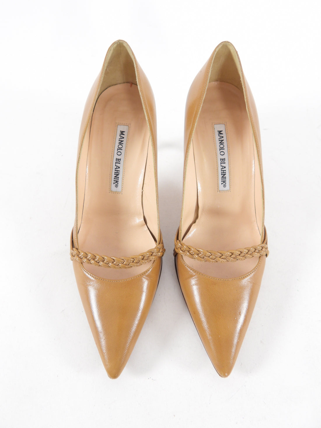 Manolo Blahnik Tan Kitten Heel Pumps - 36