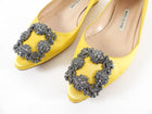 Manolo Blahnik Mustard Yellow Satin Hangisi Flat Shoes - USA 6