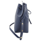 Mansur Gavriel Navy Blue Mini Drawstring Bucket Bag 