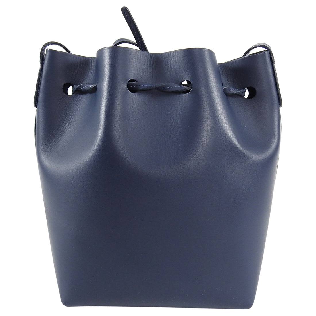 Mansur Gavriel Navy Blue Mini Drawstring Bucket Bag 