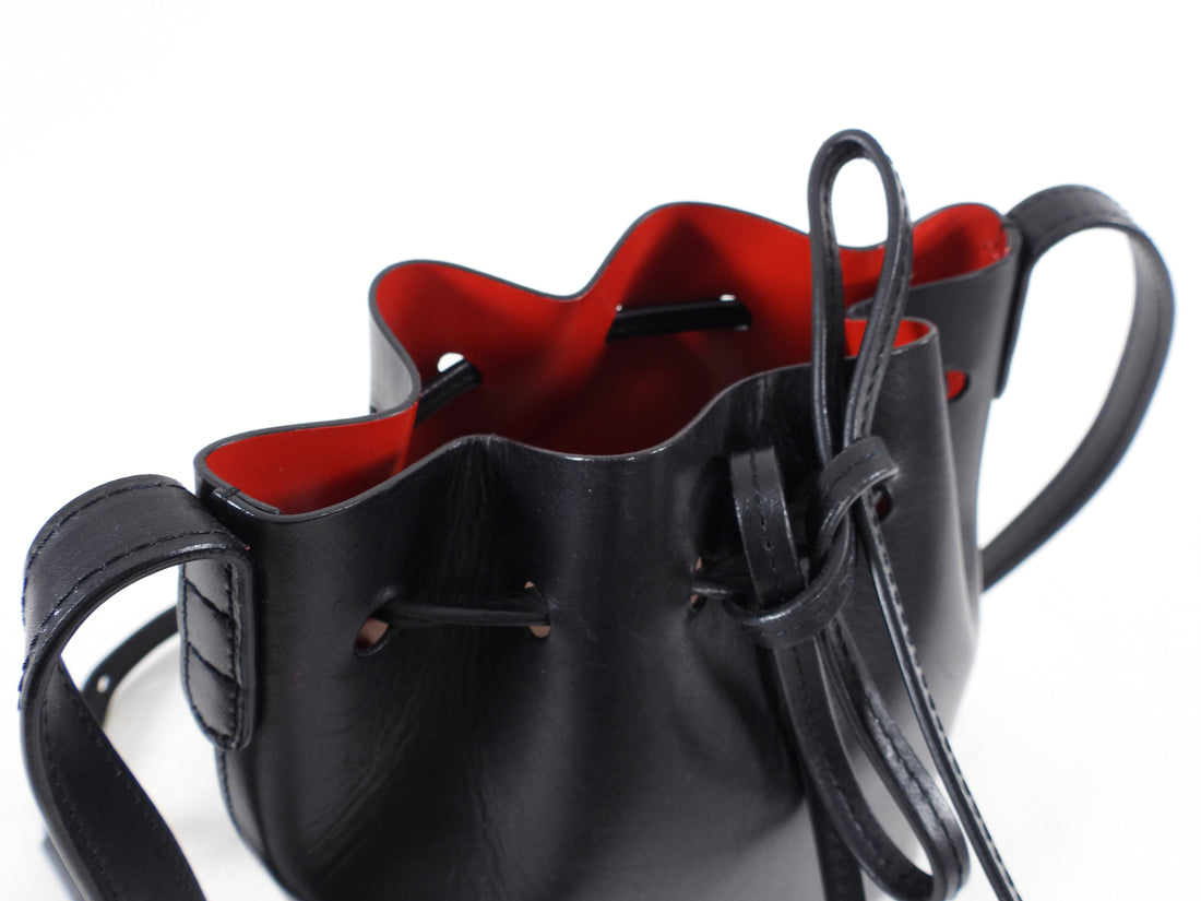 Mansur Gavriel Mini Mini Black Red Bucket Bag