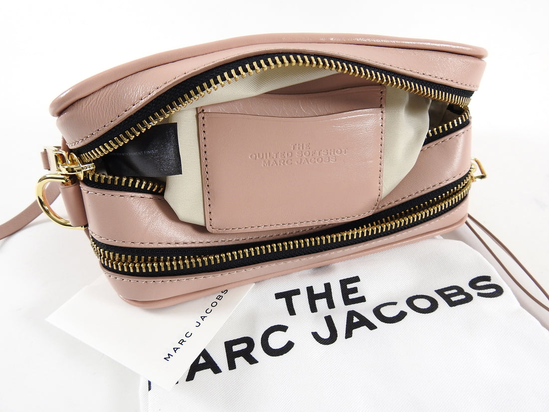 Marc Jacobs Softshot 21 Shoulder Crossbody Bag Quilted Gray Lambskin  191267757001