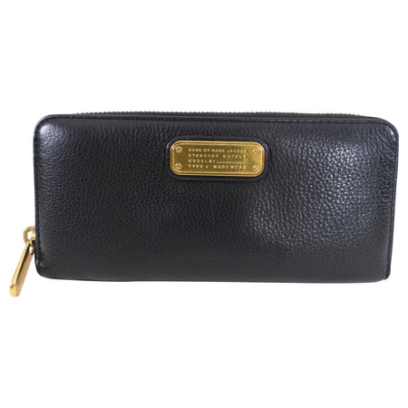 Marc by Marc Jacobs Black Leather Zipper Wallet