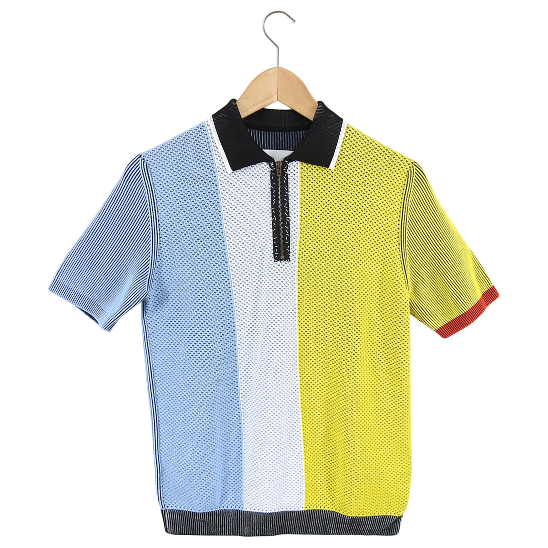 Maison Margiela Yellow Blue White Colour Block Knit Top - M