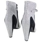 Maison Margiela Silver Glitter and Black Suede Mary Jane Booties - 40