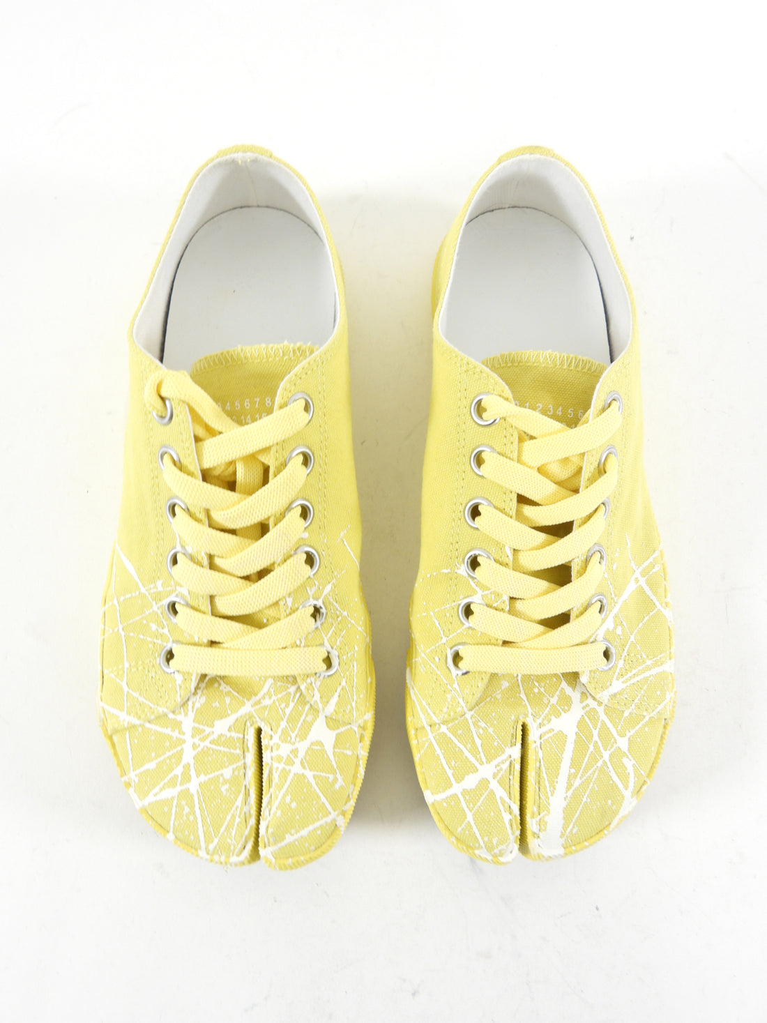 Maison Margiela Yellow Tabi Paint Splatter Sneakers - 38