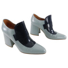 Marni Two Tone Blue and Black Slip on Chunky Heel Loafer - 40