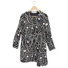 Marni Wool Brown and White Graphic Op Art Flare Detail Coat - 38 / 6