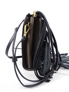 Marni Black Leather Fringe Crossbody Bag