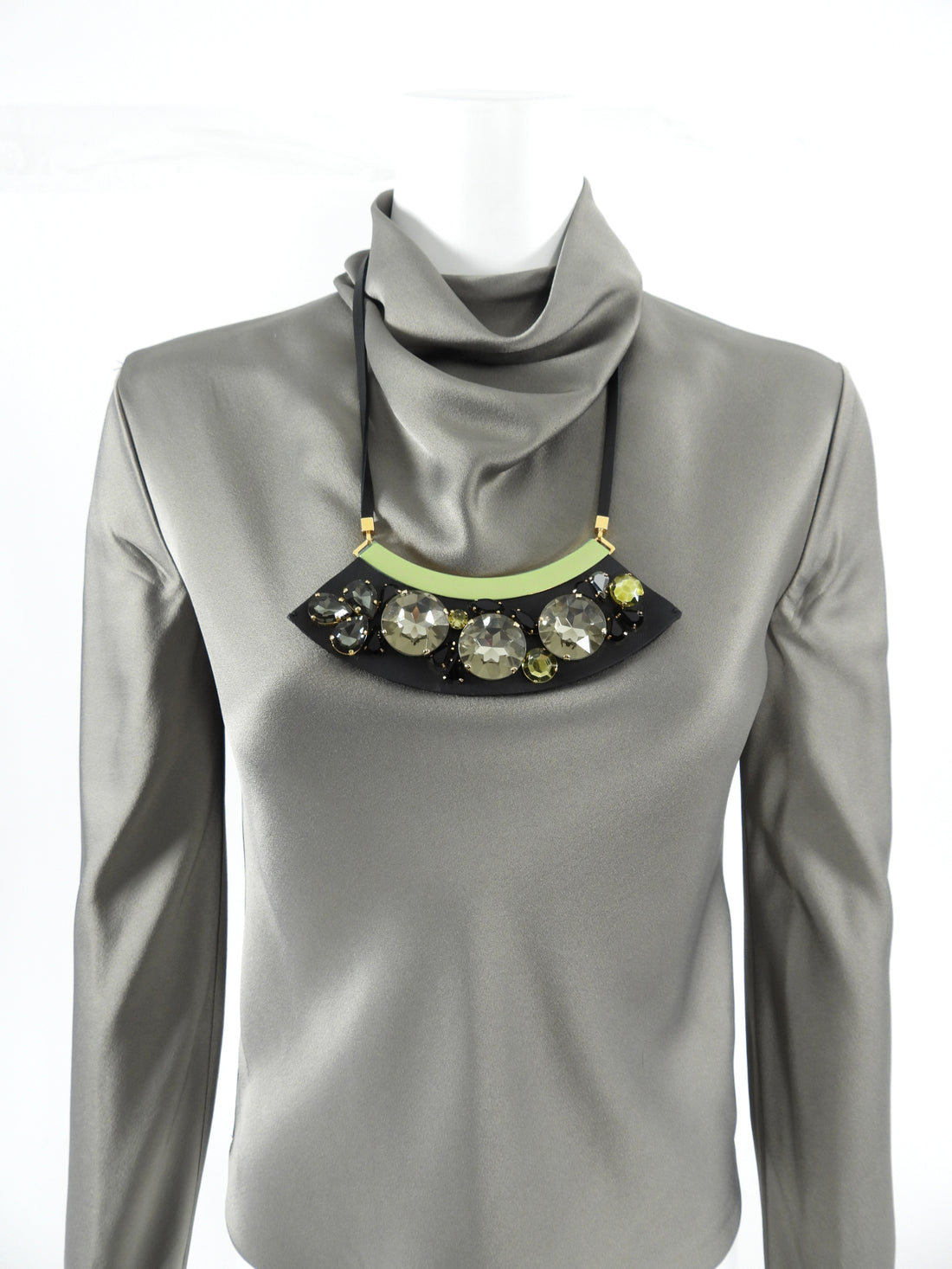 Marni Strass Necklace with Black and Grey Crystals