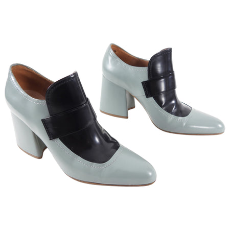 Marni Dolphin Blue Two Tone Block Heel Pumps - 40 / 9.5