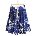 Marni Blue white Yellow Cotton Abstract Floral Full Skirt - FR36 / USA 4