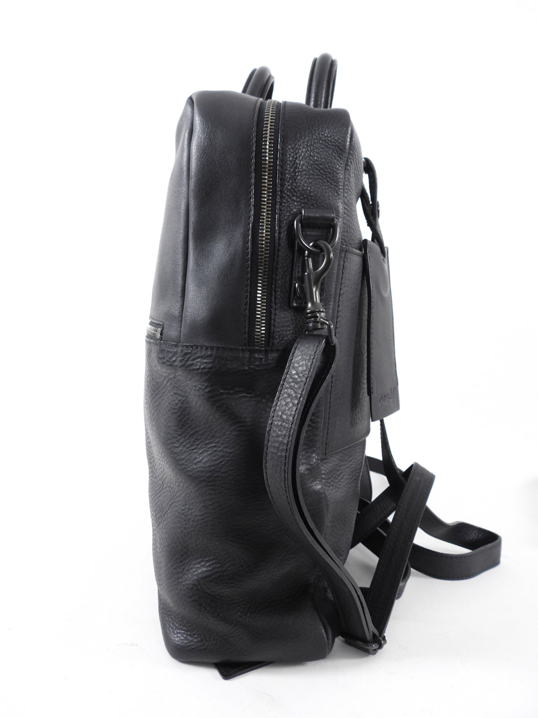 Marsell Black Leather Backpack / Shoulder Bag