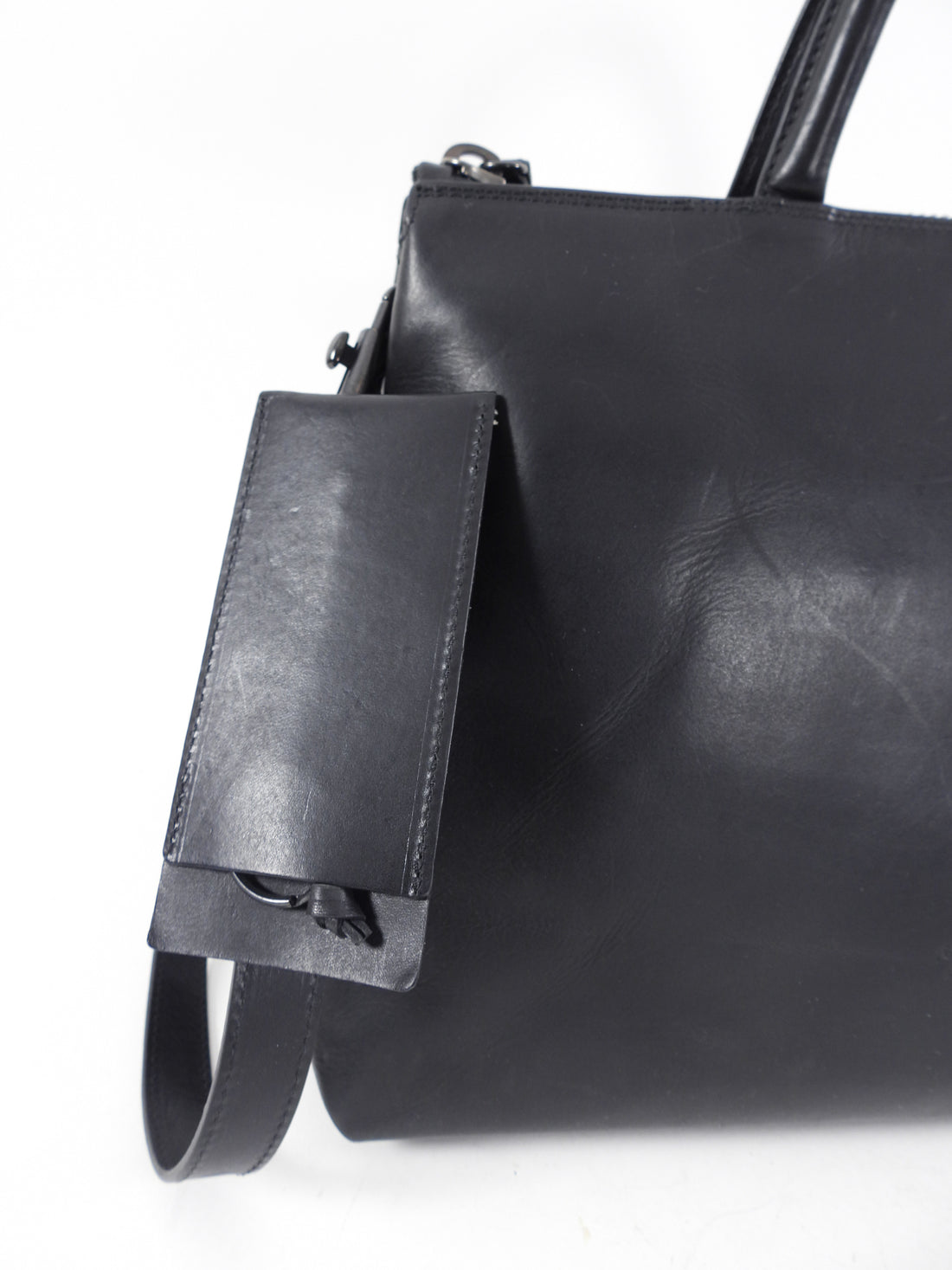 Marsell Black Leather Two-Way Bag