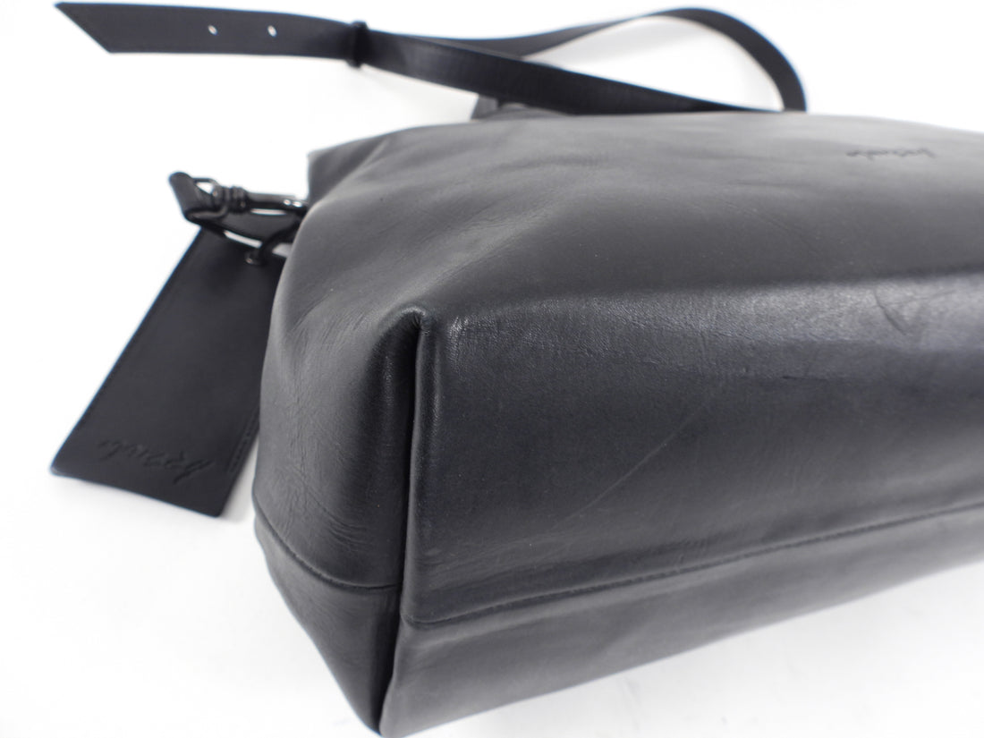 Marsell Black Leather Two-Way Bag