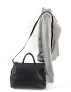 Marsell Black Leather Two-Way Bag