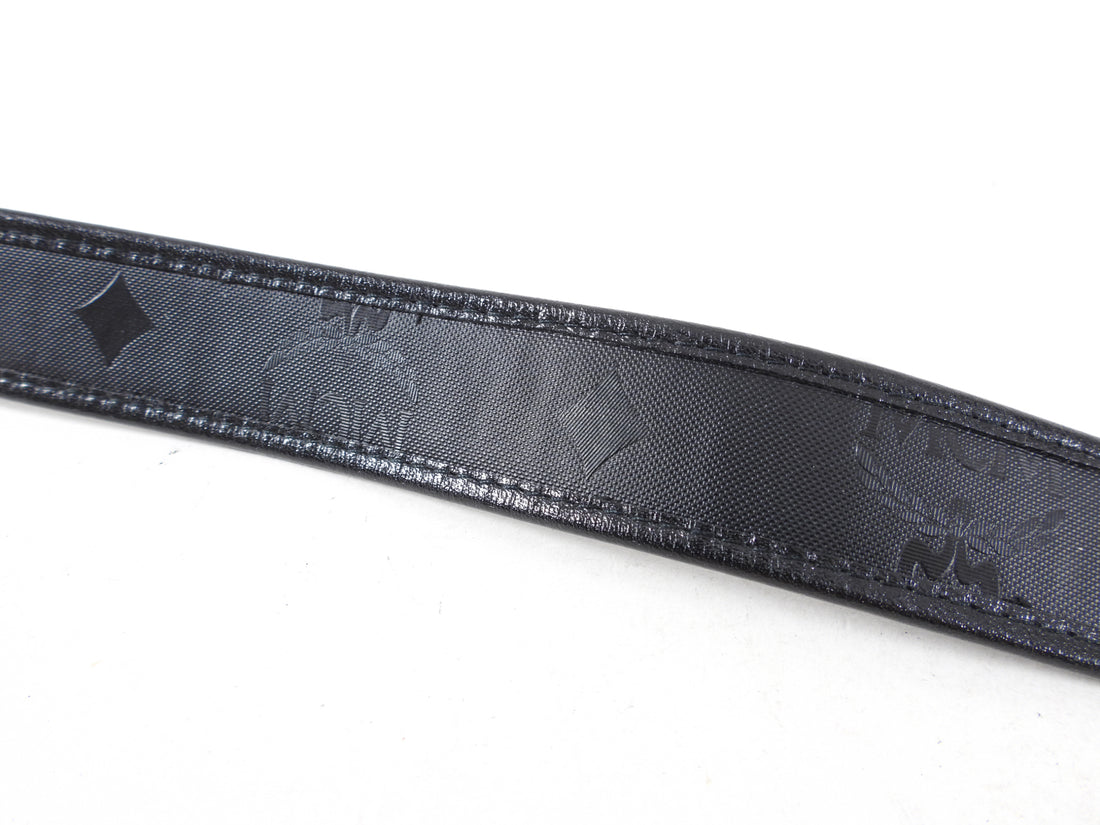 MCM Vintage Black Logo Belt - 80cm 