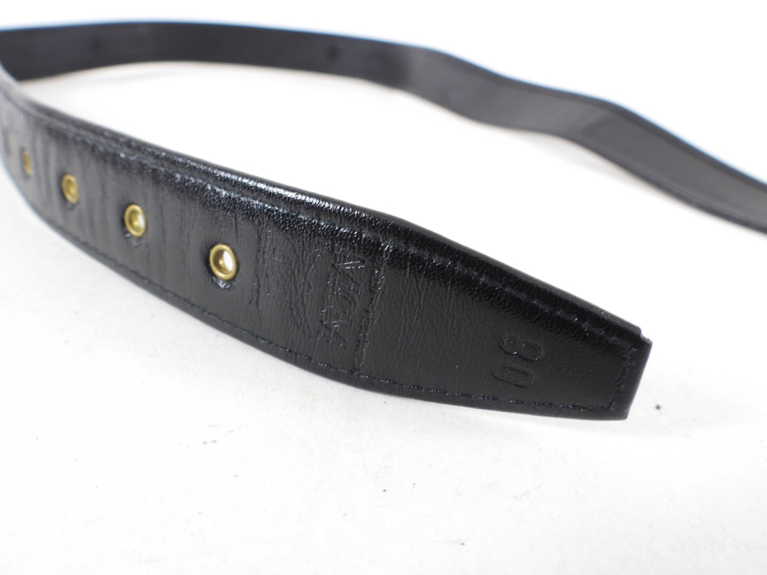 MCM Vintage Black Logo Belt - 80cm 