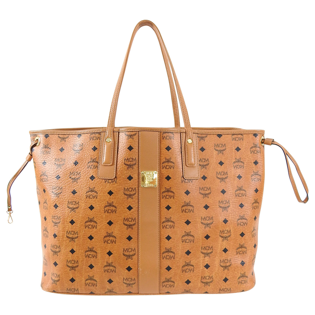 MCM Visetos Monogram Logo Large Liz Reversible Shopper Tote Bag