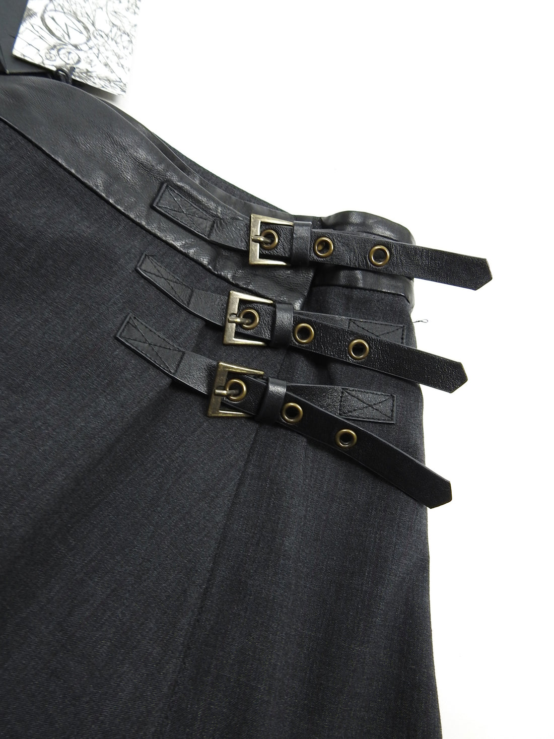 Alexander McQueen McQ Grey Pleat Leather Trim Mini Skirt - IT38 / 2