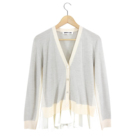 McQ Alexander McQueen Grey / Cream Cardigan Sweater - M