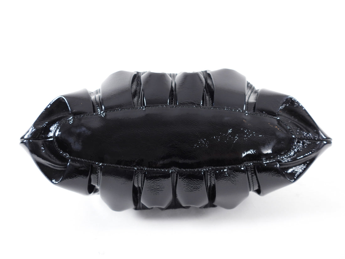 Alexander McQueen Black Patent Elvie Handbag