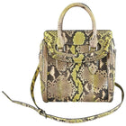 Alexander Mcqueen Small Lime Green Python Heroine Bag