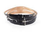 Alexander McQueen Black Leather Stud Wide Waist Cincher Belt - 85 / 34