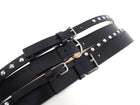 Alexander McQueen Black Leather Stud Wide Waist Cincher Belt - 85 / 34