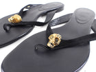 Alexander McQueen Black Suede and Leather Skull Thong Sandals - 39