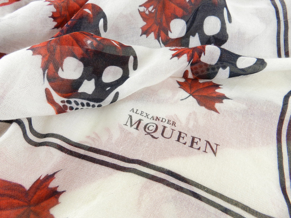 Alexander McQueen Limited Edition 2010 Olympics Maple Leaf Scarf 
