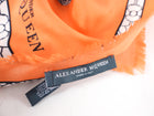 Alexander McQueen Large Orange Silk Shawl Skull Scarf