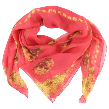 Alexander McQueen Large Fuchsia Silk Shawl Skull Scarf