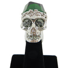 Alexander McQueen Green Faceted Glass Skull Statement Ring