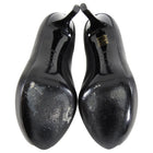 Alexander McQueen Black Leather Gold Skull Pump Heels - 38.5