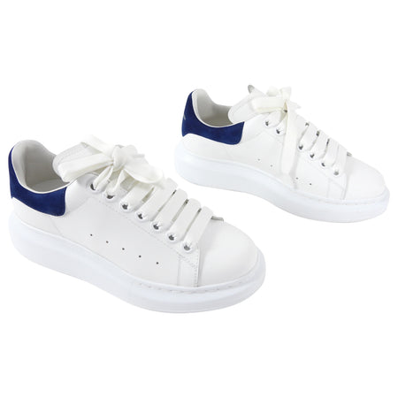 Alexander McQueen Oversize Low Sneaker in White and Navy - 36.5
