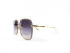 Alexander McQueen Oversized Square Rhinestone Sunglasses
