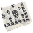 Alexander McQueen White / Black Skull Silk Scarf