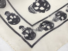 Alexander McQueen White / Black Skull Silk Scarf