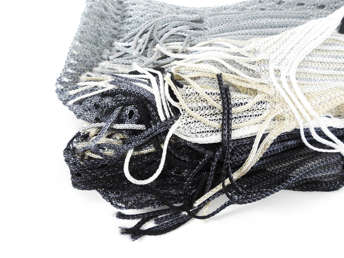 Missoni White Black Ombre Knit Long Scarf